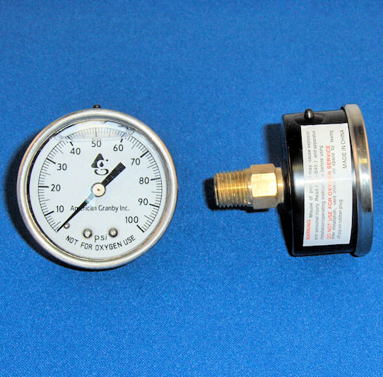 0100PSI Liquid Filled Back Mount Gauge