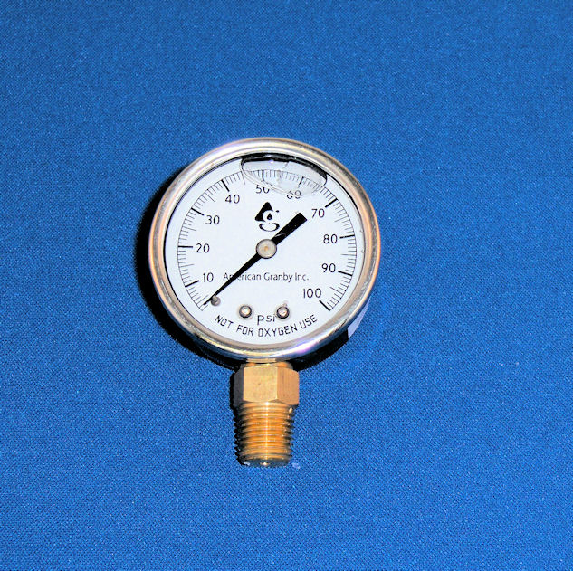 0100PSI Liquid Filled Bottom Mount Gauge