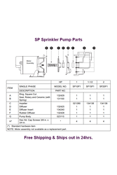 Flint and Walling SP Sprinkler Pump Parts